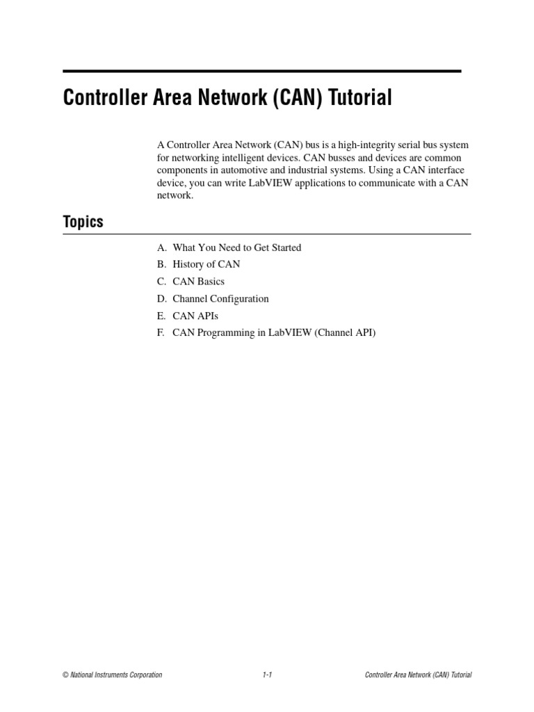 Controller Area Network CAN Tutorial | PDF | Computing | Computer ...