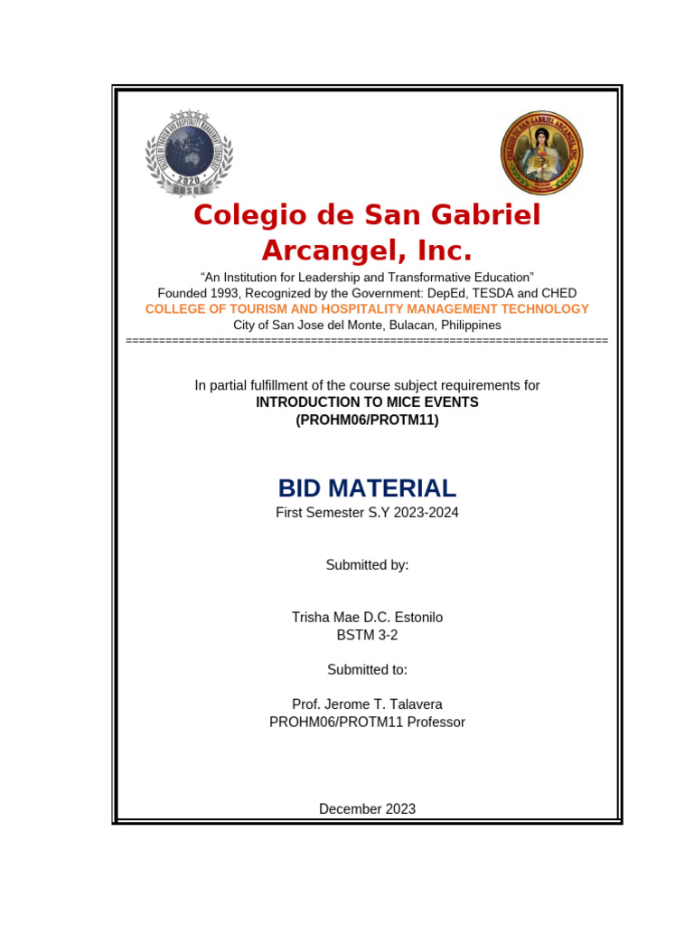 MICE Events Bid Material Submission | PDF