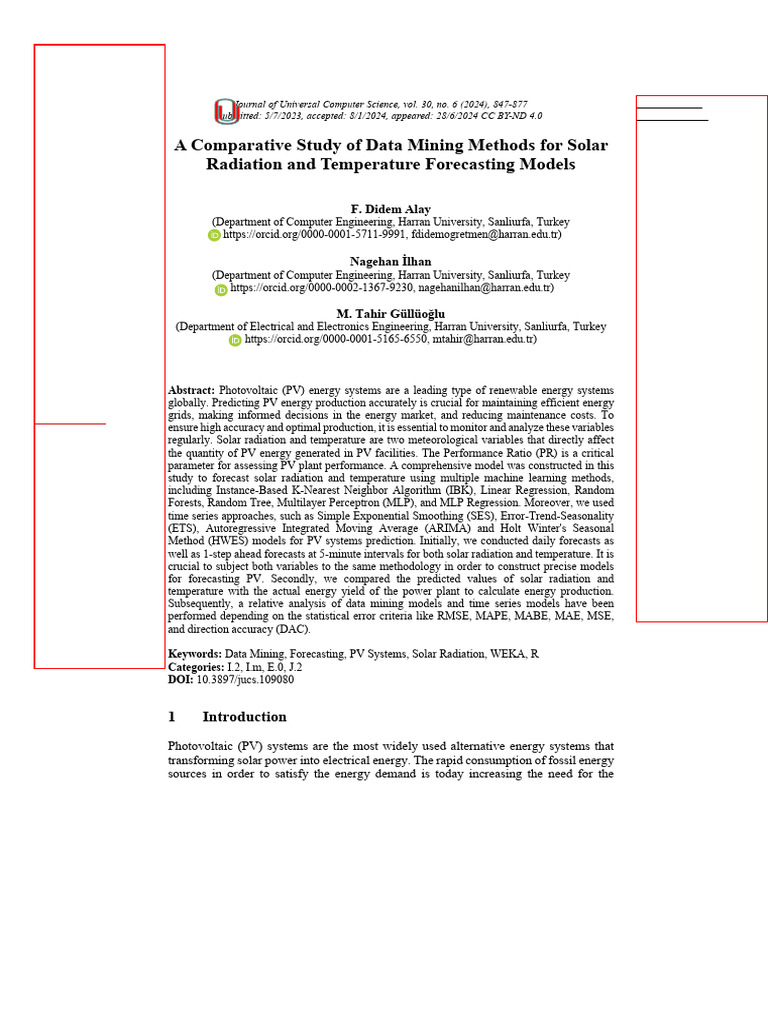 Data Mining for PV Energy Forecasting | PDF | Photovoltaics | Forecasting