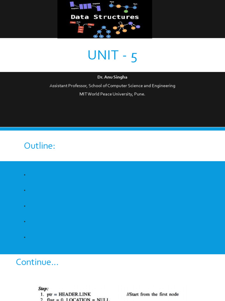 Unit - 5: Assistant Professor, School of Computer Science and ...