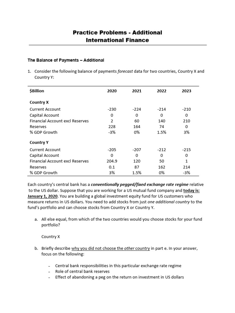 International Finance Balance of Payments Analysis | PDF | Balance Of ...
