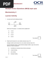 OCET 2012 Biochemistry Question Paper | PDF | Adenosine