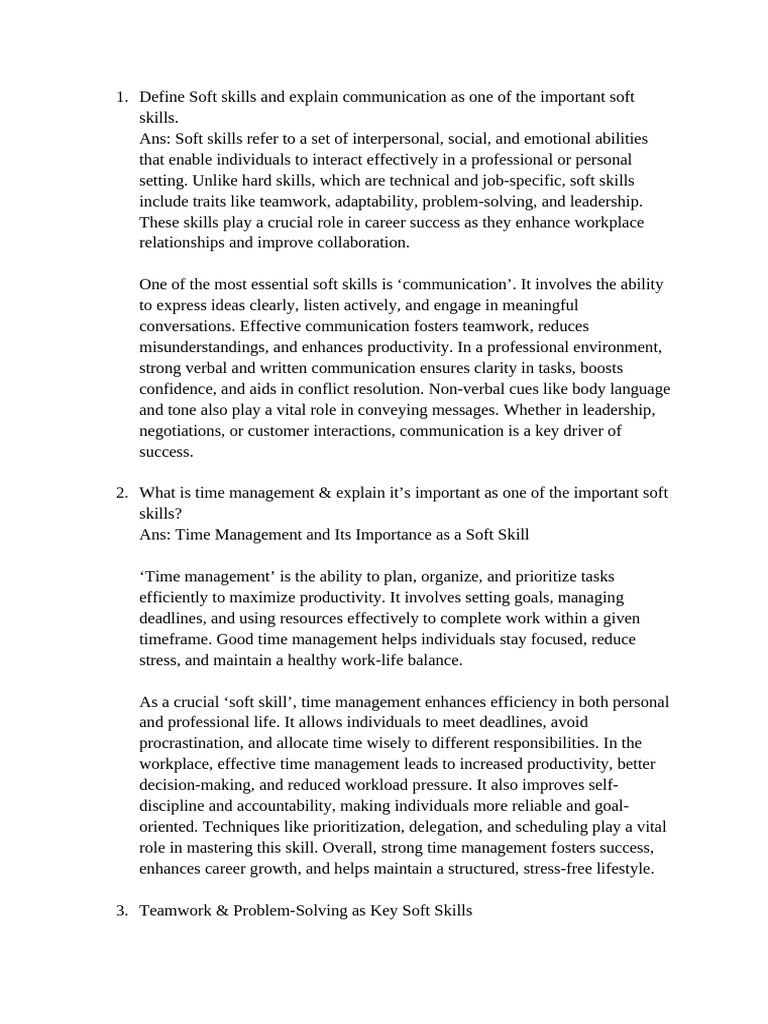 Understanding Soft Skills for Success | PDF | Skill | Communication