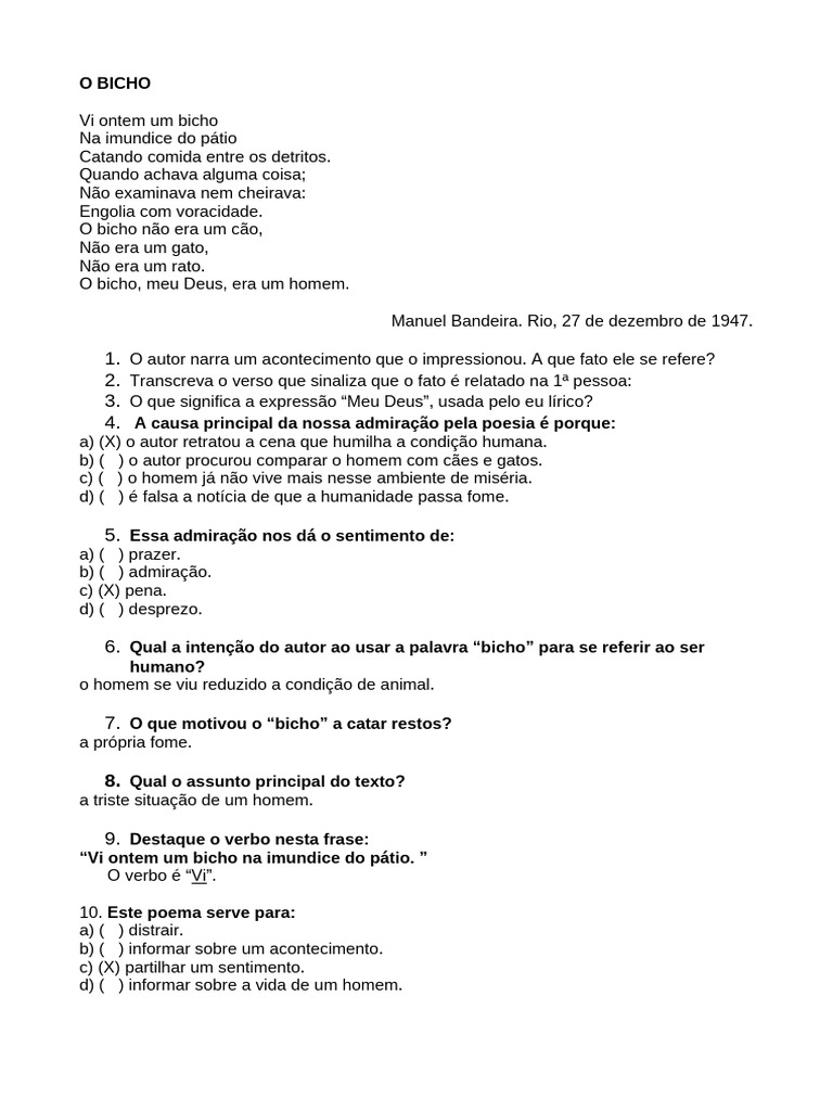 Interpretação do poema 