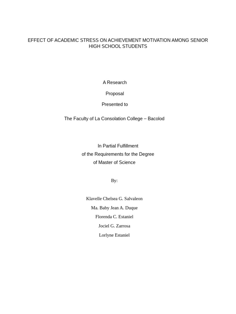 Academic Stress and Achievement Motivation | PDF | Stress (Biology ...