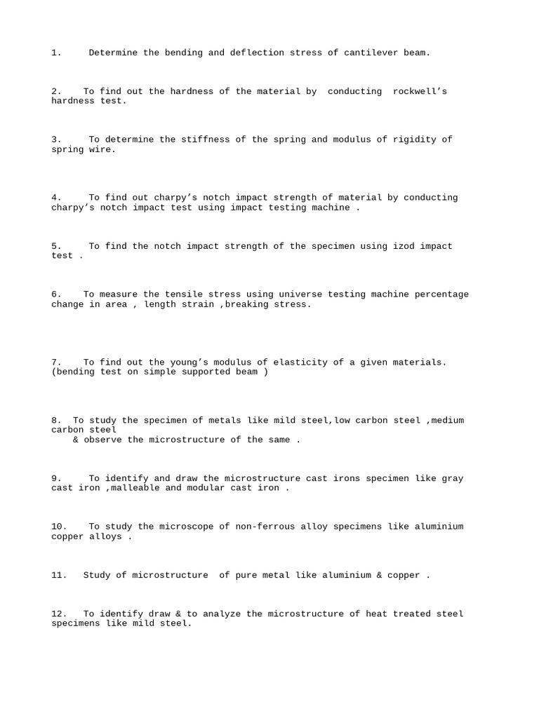 Material Testing and Analysis Techniques | PDF