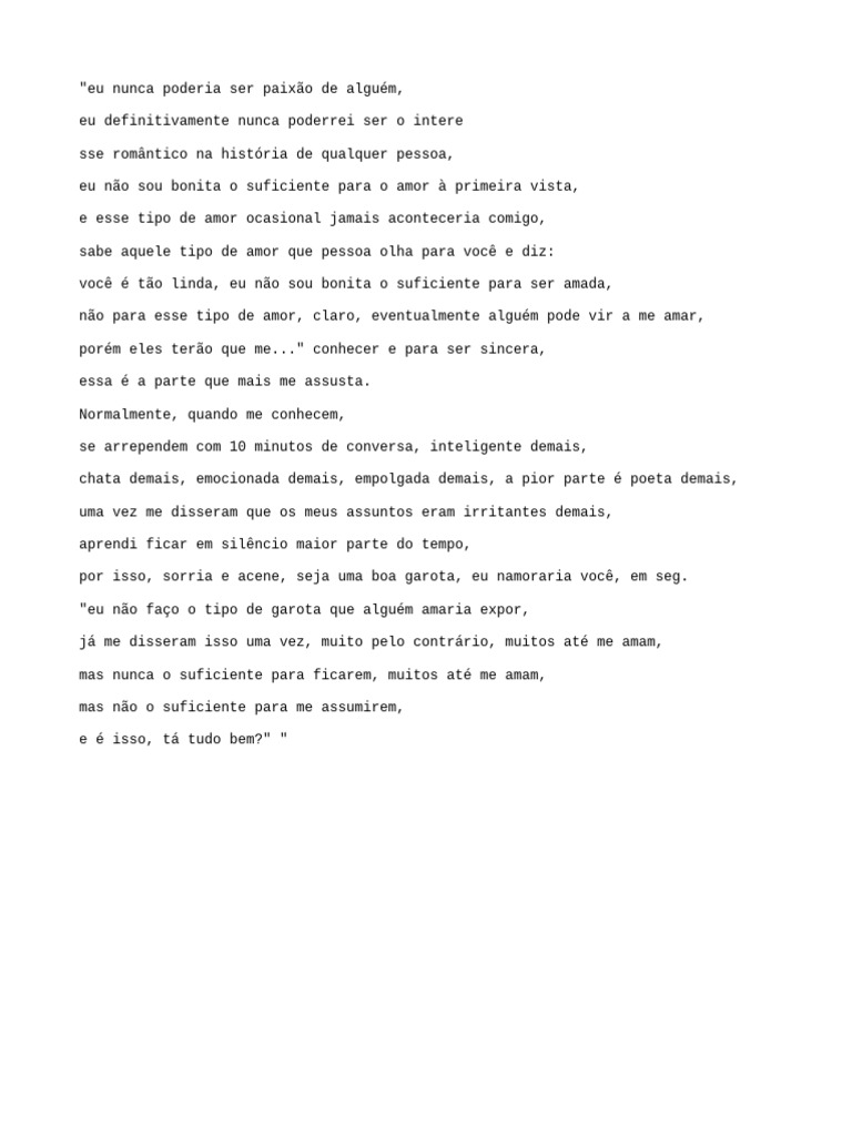 Reflexões sobre o Amor e a Autoimagem | PDF