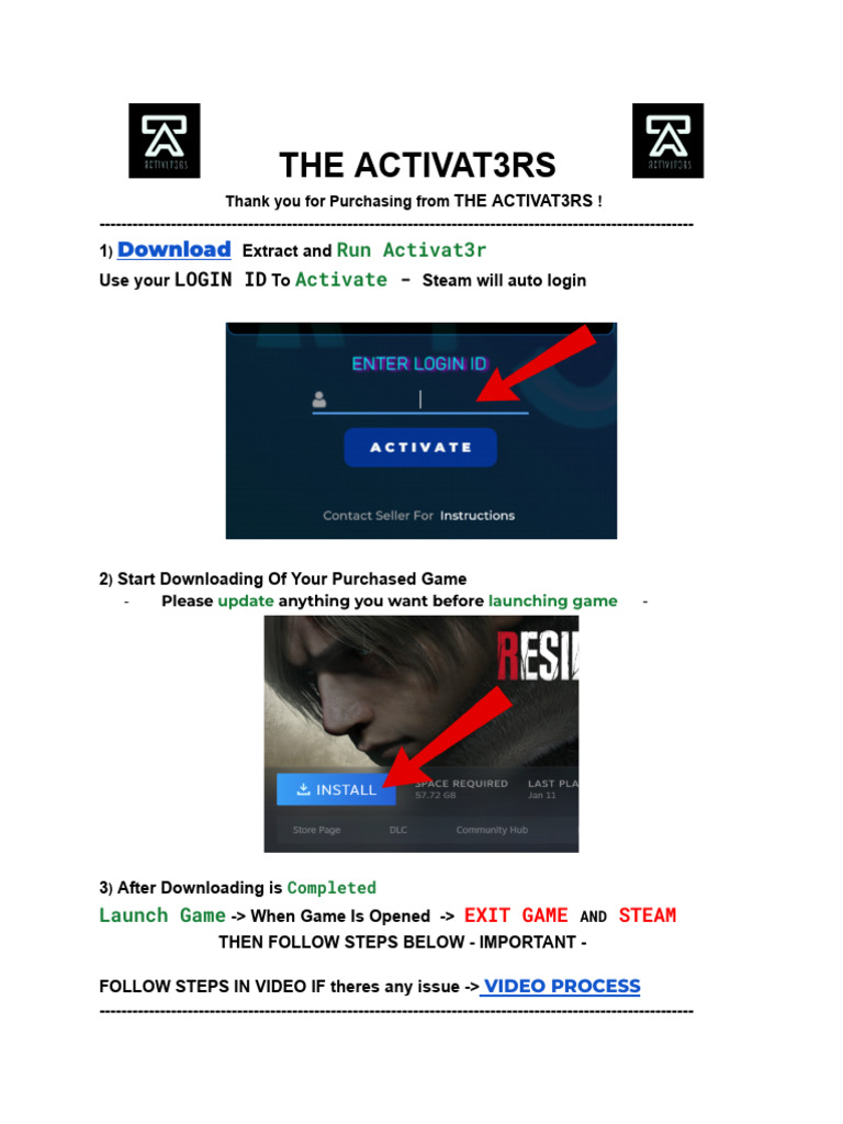 Steam Game Activation Guide | PDF