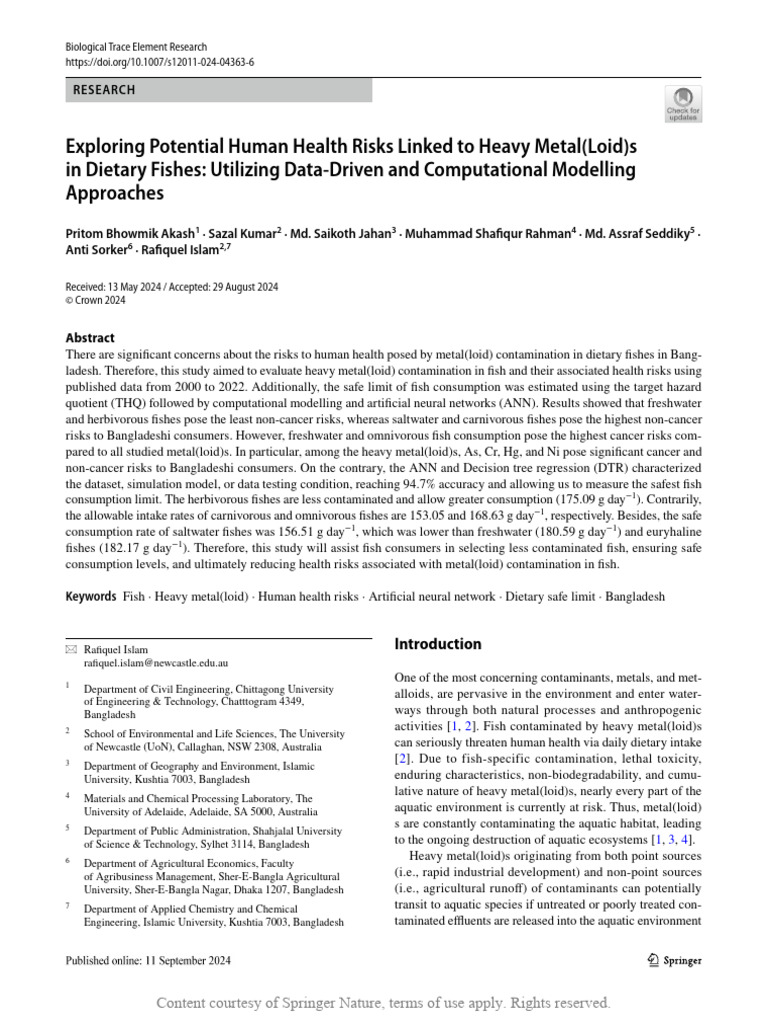 Exploring Potential Human Health Risks | PDF | Principal Component ...