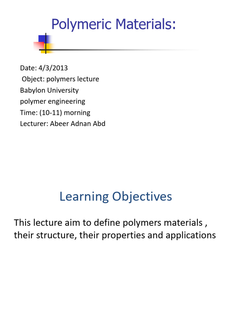Polymeric Materials | PDF | Polymers | Thermoplastic