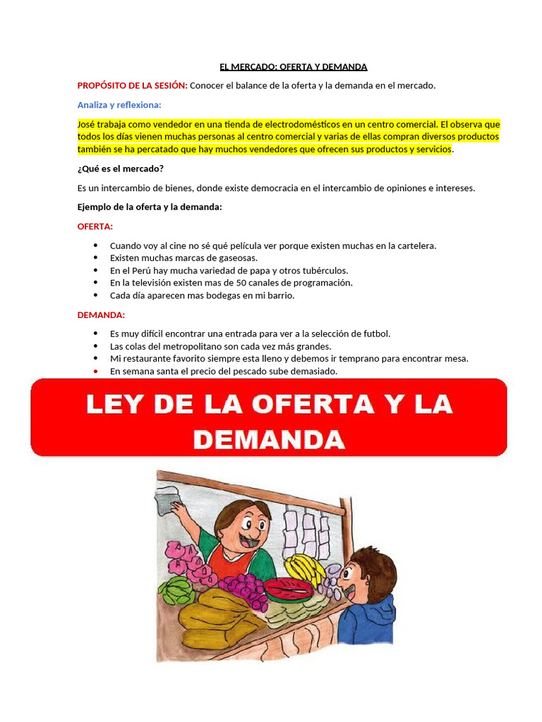 Oferta y Demanda en el Mercado | PDF