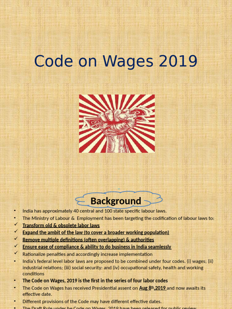 Overview of India's Code on Wages 2019 | PDF | Cost Of Living | Employment
