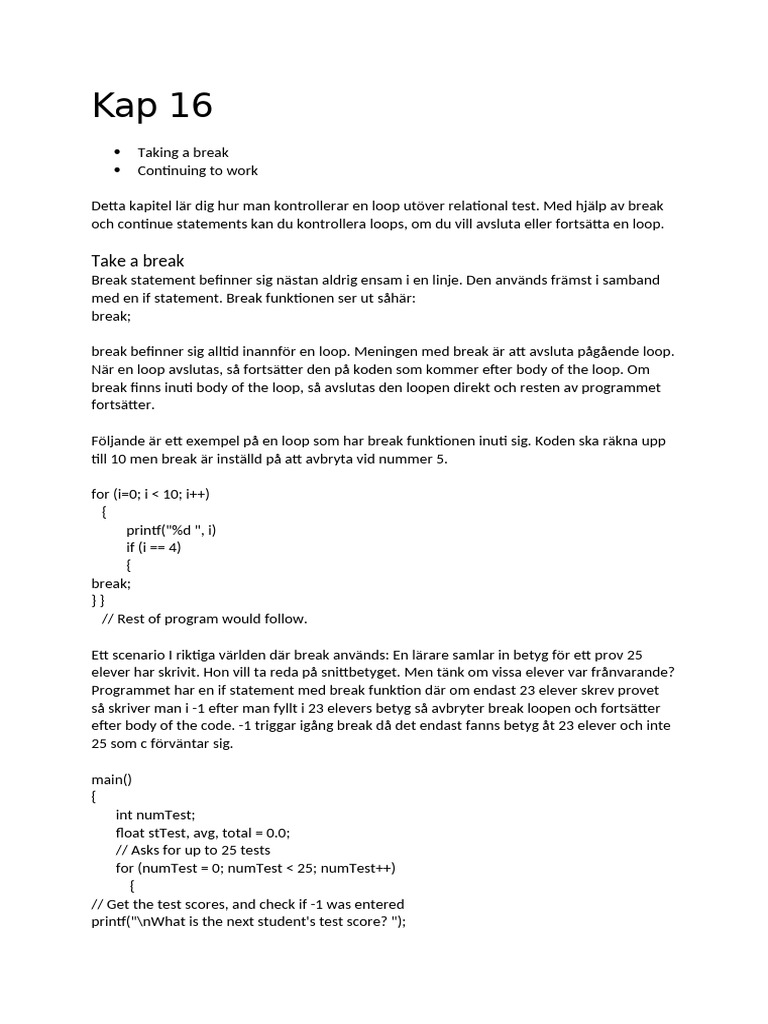 Take A Break | PDF