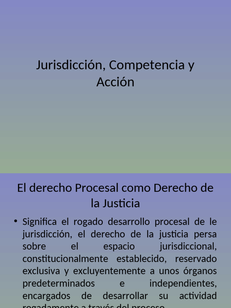 Jurisdicción y Competencia en Derecho Procesal | PDF | Jurisdicción ...