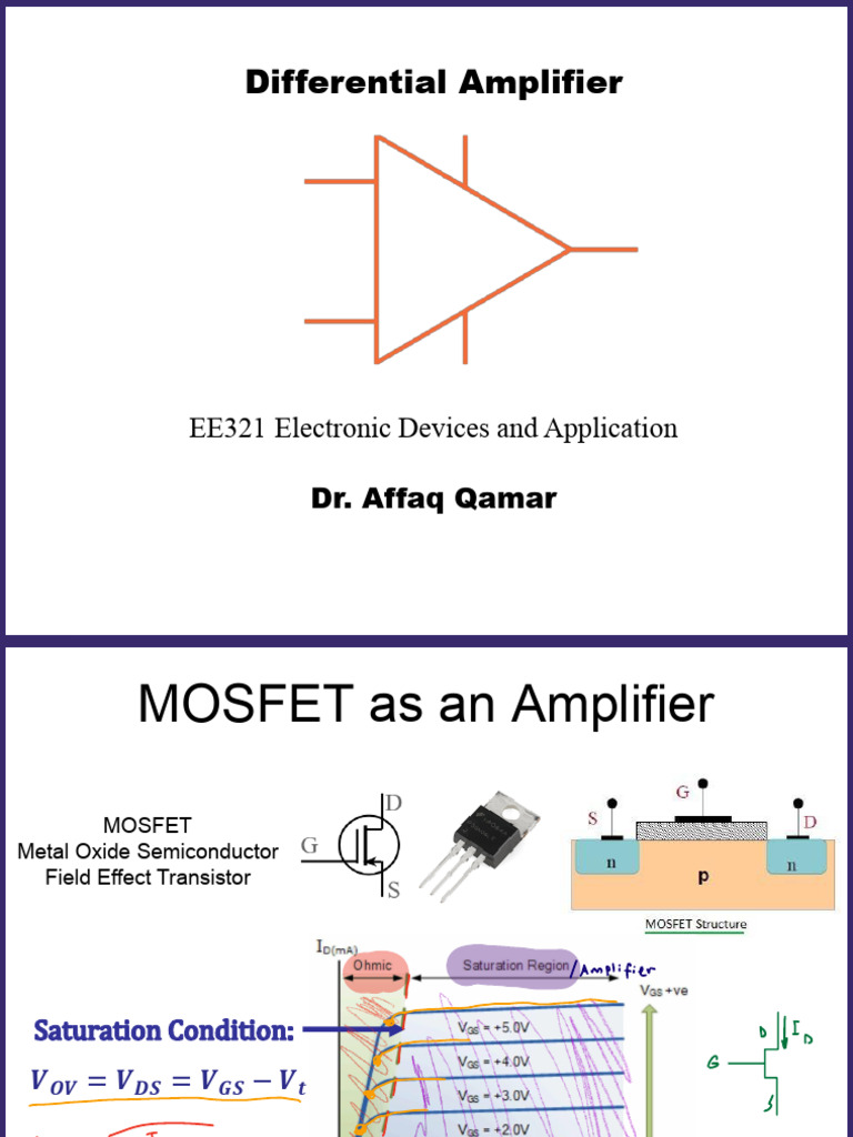 Week 3 - Differential Amplifiers Slides | PDF | Amplifier | Operational ...