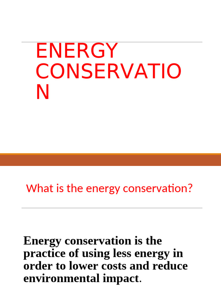 Energy Conservation and Efficiency Guide | PDF