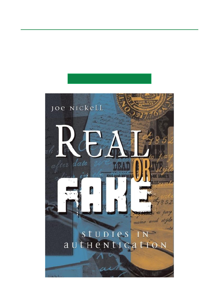 Real or Fake Studies in Authentication Complete Book Download | PDF ...