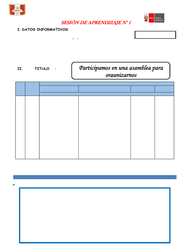 Asamblea Escolar: Organización del Aula | PDF | Escuelas | Salón de clases