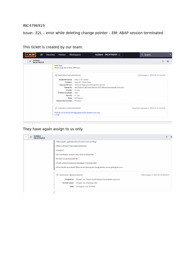 E2L Error: Change Pointer Deletion Issue | PDF