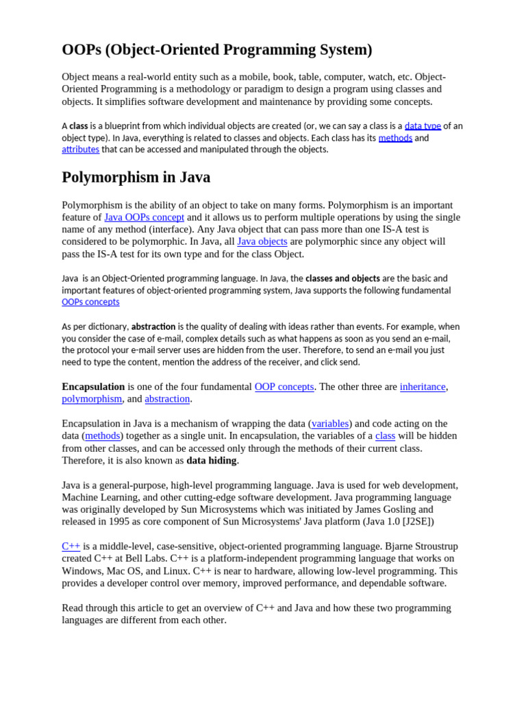 Understanding Classes as Blueprints in Java | PDF | Object Oriented ...