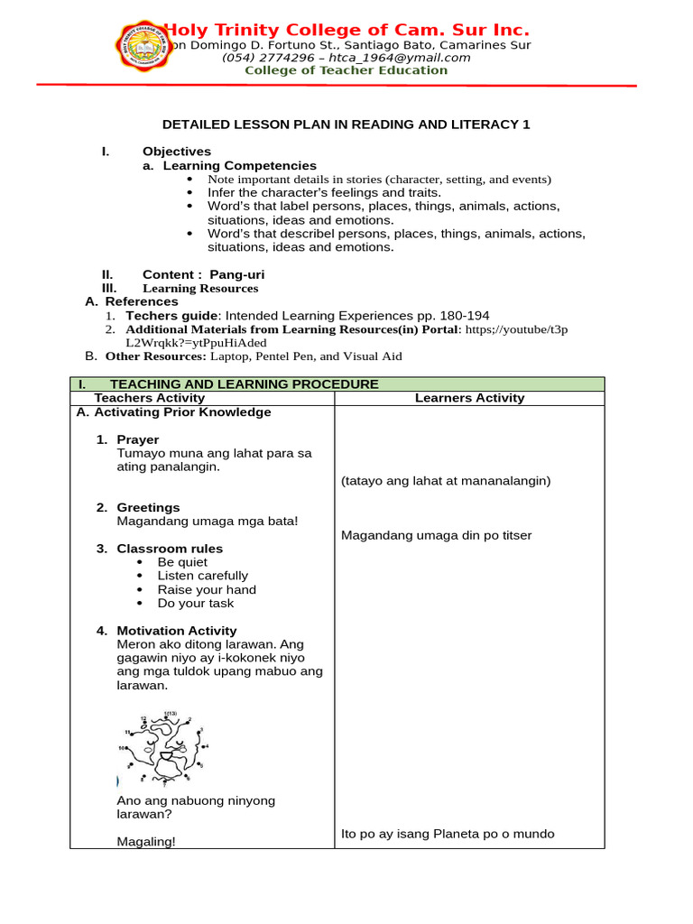 Detailed Lesson Plan in Math 1 | PDF