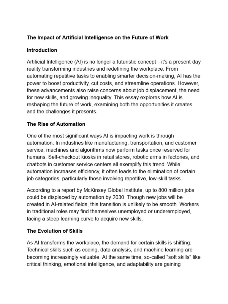 AI's Impact on Future Work Dynamics | PDF | Artificial Intelligence ...
