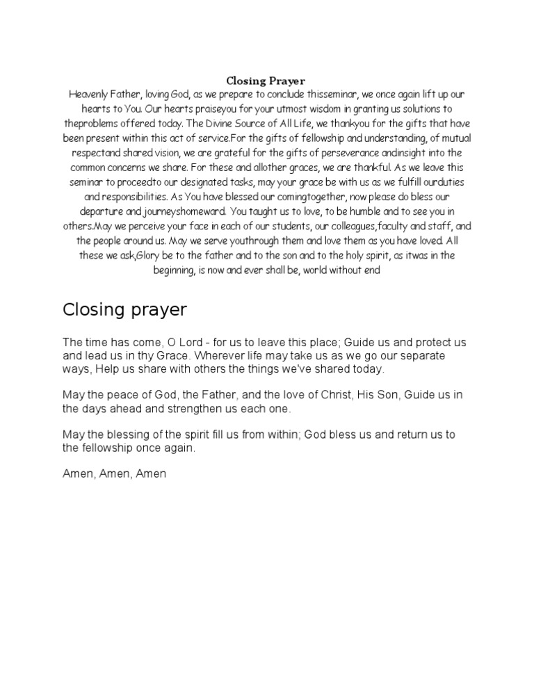 Closing Prayer