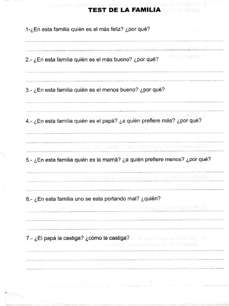 Test de La Familia | PDF