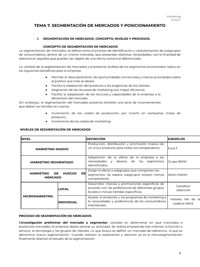 Segmentación de Mercados y Estrategias | PDF | Segmentación de mercado ...