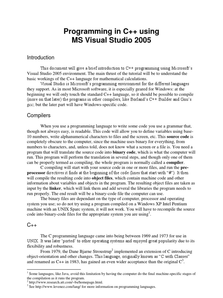C++ Programming with Visual Studio 2005 | PDF | Source Code | C++