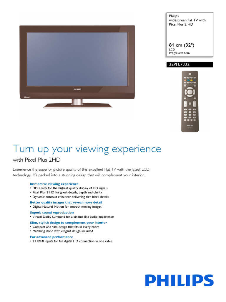 Turn Up Your Viewing Experience: With Pixel Plus 2HD | PDF | Hdmi ...