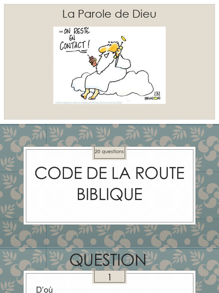 Questionnaire Biblique de 20 Questions | PDF | Le gospel | Bible