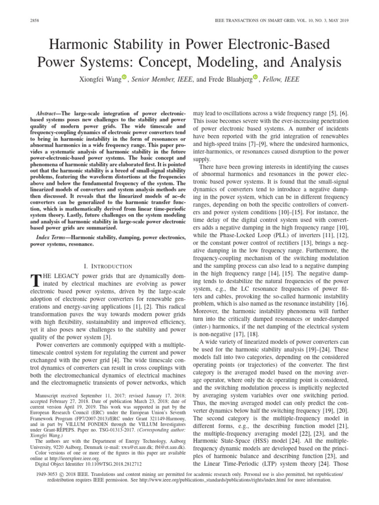 Harmonic Stability in Power Electronic-Based Power Systems Concept ...