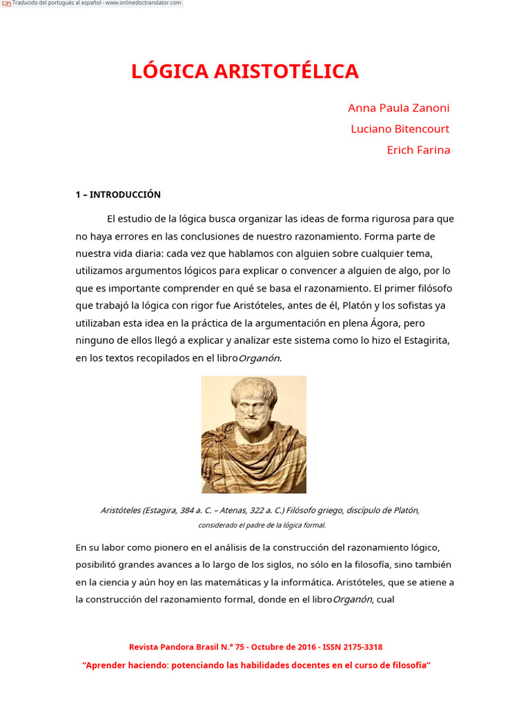 Logica Aristoteles - Pt.es | PDF | Falacia | Argumento