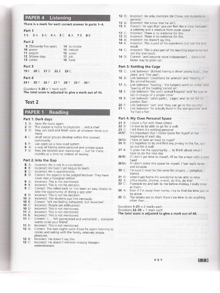 Reading Answers | PDF