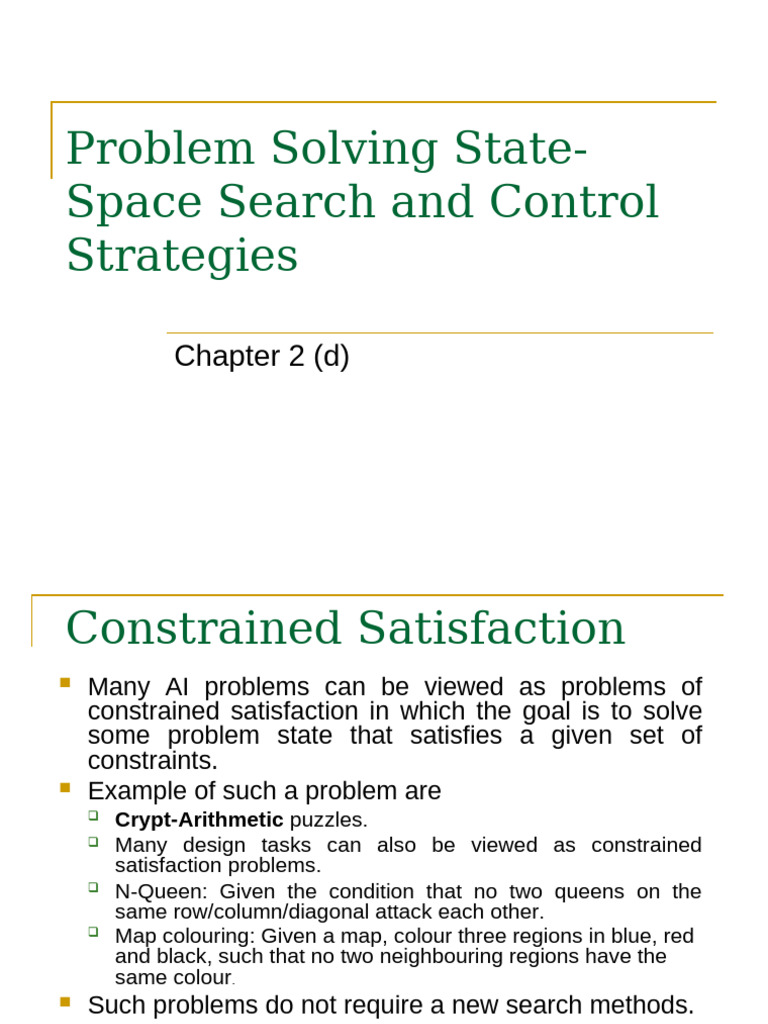CH 2 (D) - Problem Solving State-Space Search and Control Strategies ...