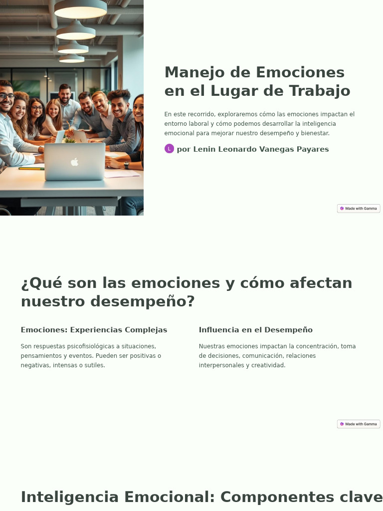 Manejo de Emociones en el Trabajo | PDF | Las emociones | Motivacional