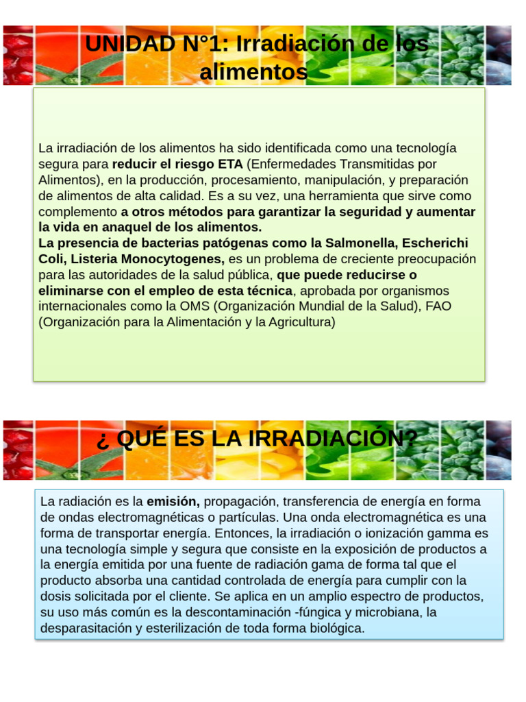 Beneficios de la Irradiación Alimentaria | PDF | Alimentos | Radiación