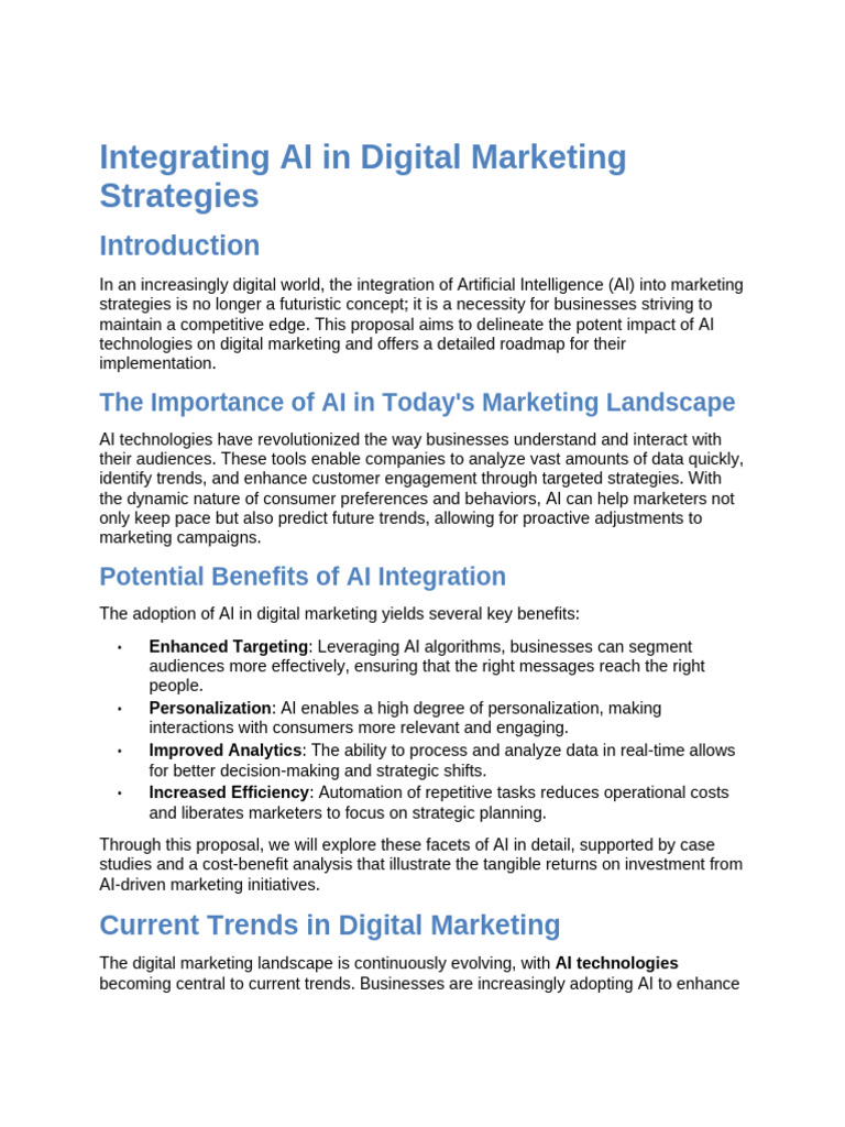 AI Integration in Digital Marketing Strategies | PDF | Artificial ...