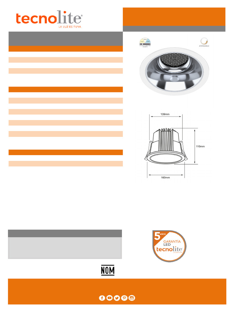 Ficha Técnica LUCIS III 35DYDLED022VCCTB | PDF