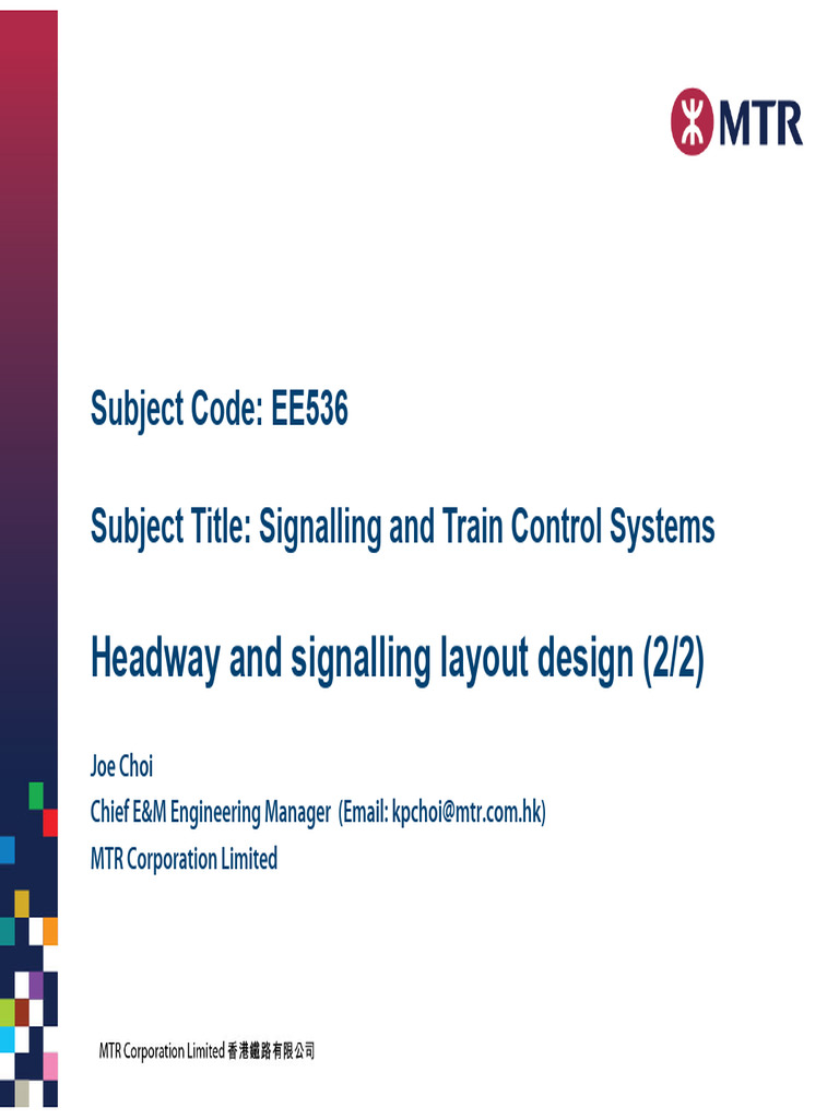 EE536: Signalling Layout Overview | PDF | Rail Infrastructure | Land ...