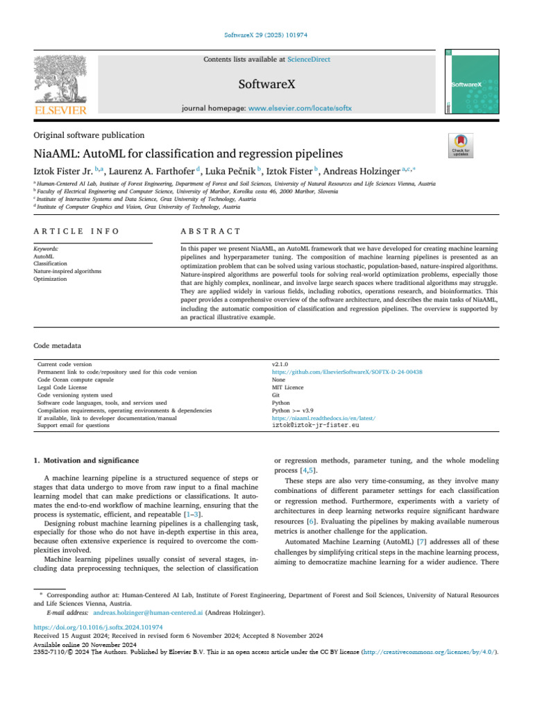 NiaAML: AutoML Framework Overview | PDF | Machine Learning | Deep Learning