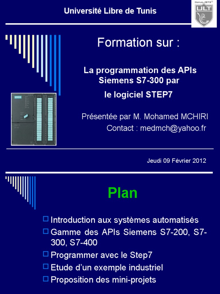 Programmation API Siemens S7-300 avec STEP7 | PDF | Processeur ...