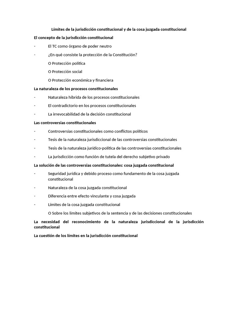 Límites de la Jurisdicción Constitucional | PDF