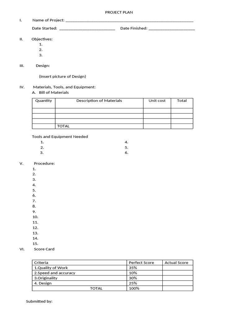Project Plan Template for Effective Management | PDF