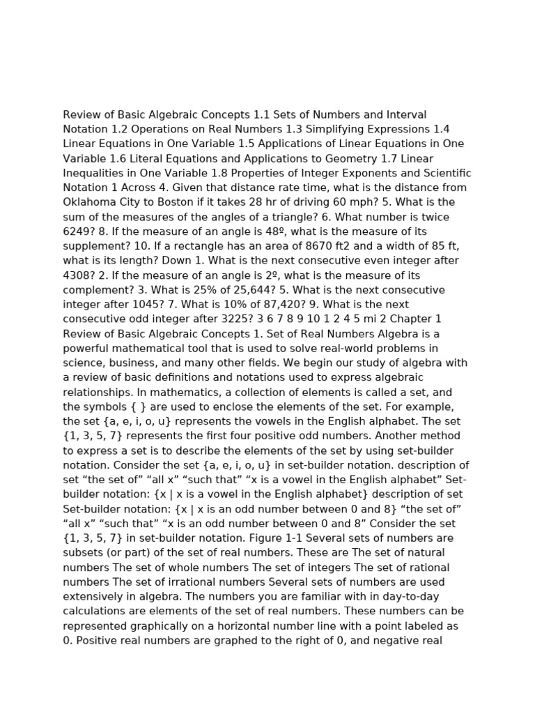 Maths Algebra 0580 | PDF | Numbers | Set (Mathematics)
