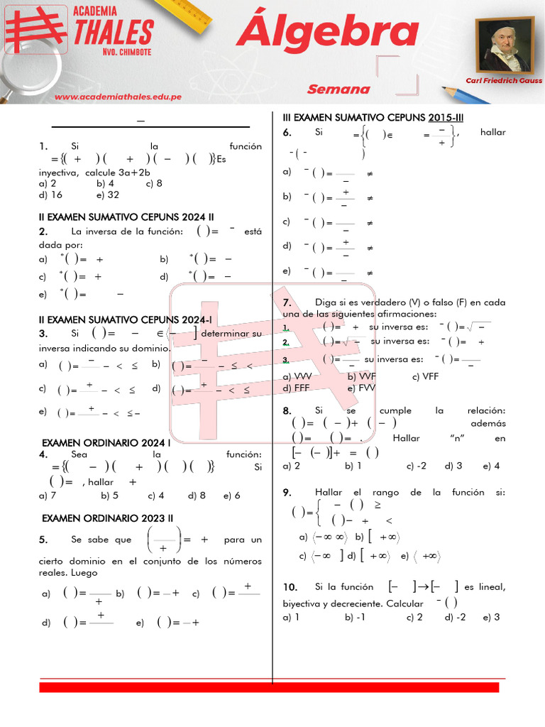 Relación Inversa en Funciones Matemáticas | PDF | Función (Matemáticas ...