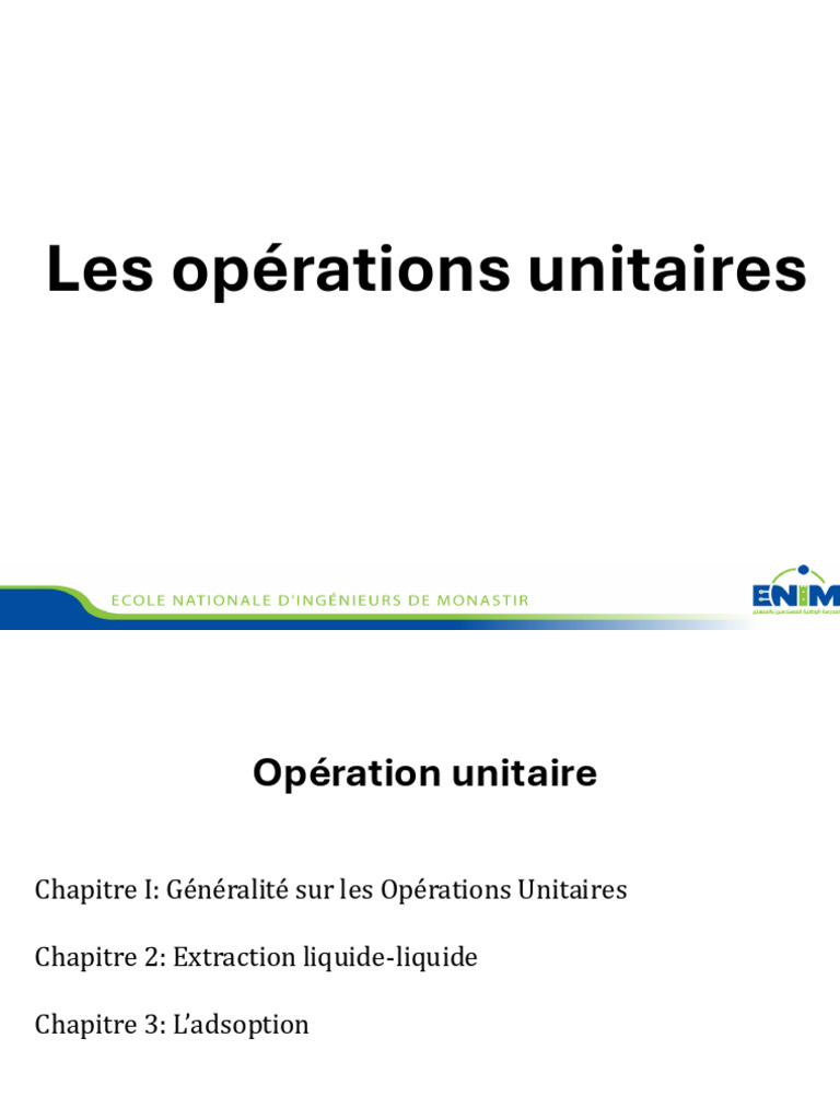 Opérations Unitaires en Génie Chimique | PDF | Physique appliquée et ...