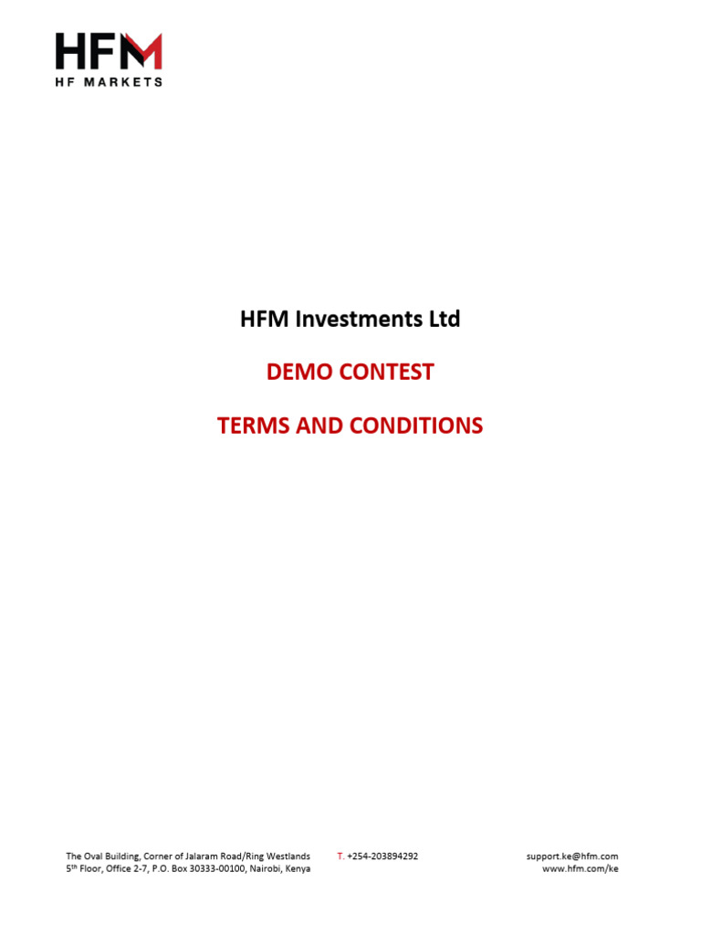 HFM Investments Demo Contest Rules | PDF | Private Law | Business