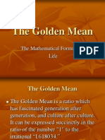 The Golden Mean: The Mathematical Formula of Life